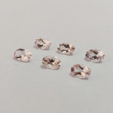 Pink morganite 6x4mm oval facet  0.45 cts